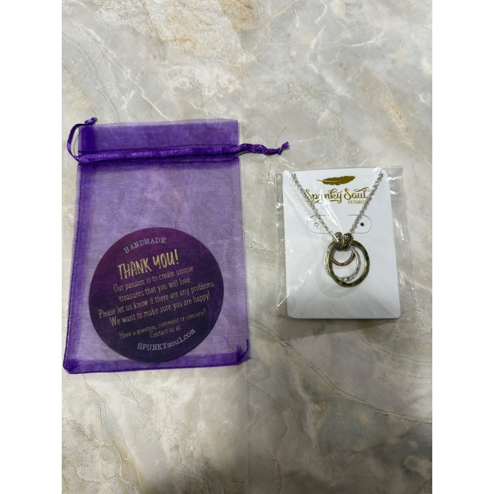 Spunky Soul Handmade 3 Ring Necklace Silver Gold Rose Gold Gift for Her